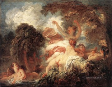 the bath of psyche Painting - The Bathers Jean Honore Fragonard classic Rococo